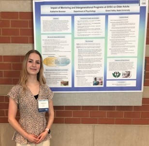 Student with poster